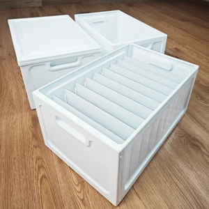 Hộp đựng quần áo BẰNG NHỰA CÓ NẮP ngăn chia làm bằng giấy carton cứng giúp đựng đồ chống bụi Hộp đựng đồ đa năng gấp gọn