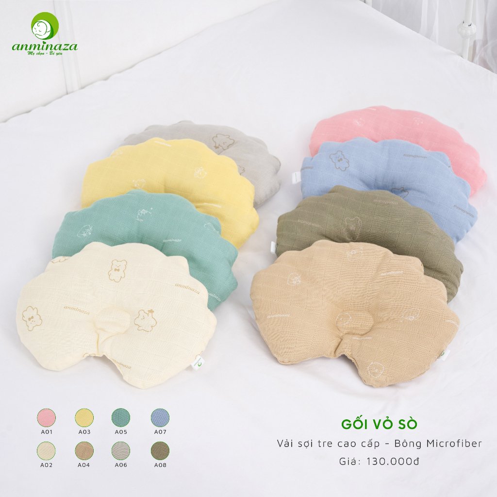 Bộ Sưu Tập Gối Đầu Cho Bé Anminaza Hình Nghộ Nghĩnh Chất Vải Sợi Tre Lành Tính  - Bông Microfiber Mềm Mại