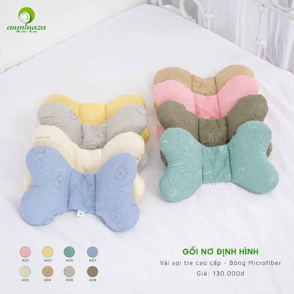 Bộ Sưu Tập Gối Đầu Cho Bé Anminaza Hình Nghộ Nghĩnh Chất Vải Sợi Tre Lành Tính  - Bông Microfiber Mềm Mại
