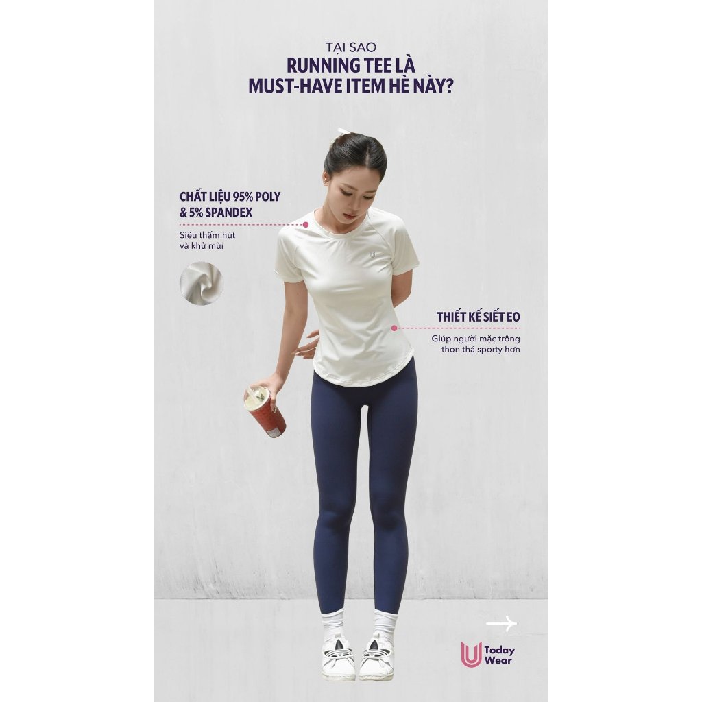 Ảnh Áo thun thể thao nữ BIGSIZE Running Tee tập gym yoga cổ tròn ngắn tay vải thoáng mát co giãn Today U Wear 2