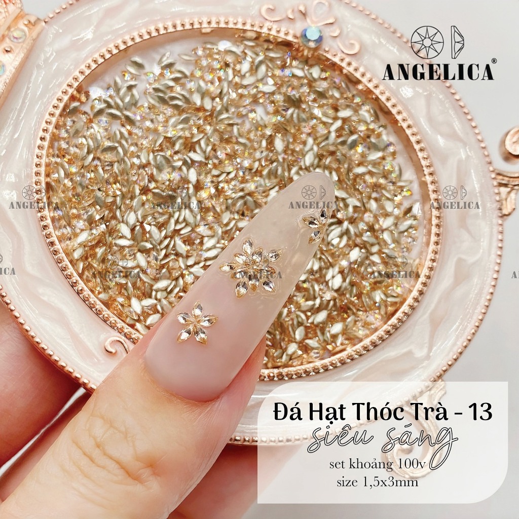 Set Đá Hạt Thóc Siêu Sáng ANGELICA ( 100 viên 1 set ) - đá chân bằng giả úc cao cấp