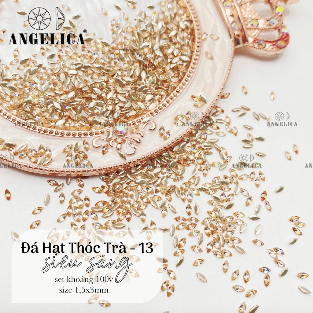 Set Đá Hạt Thóc Siêu Sáng ANGELICA ( 100 viên 1 set ) - đá chân bằng giả úc cao cấp