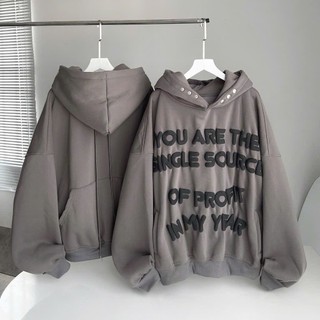 Áo Khoác Nỉ HOODIES UNISEX In Chữ Nổi SINGLE Phối Túi Ngược Có Nút Bấm Nón Như HÌNH