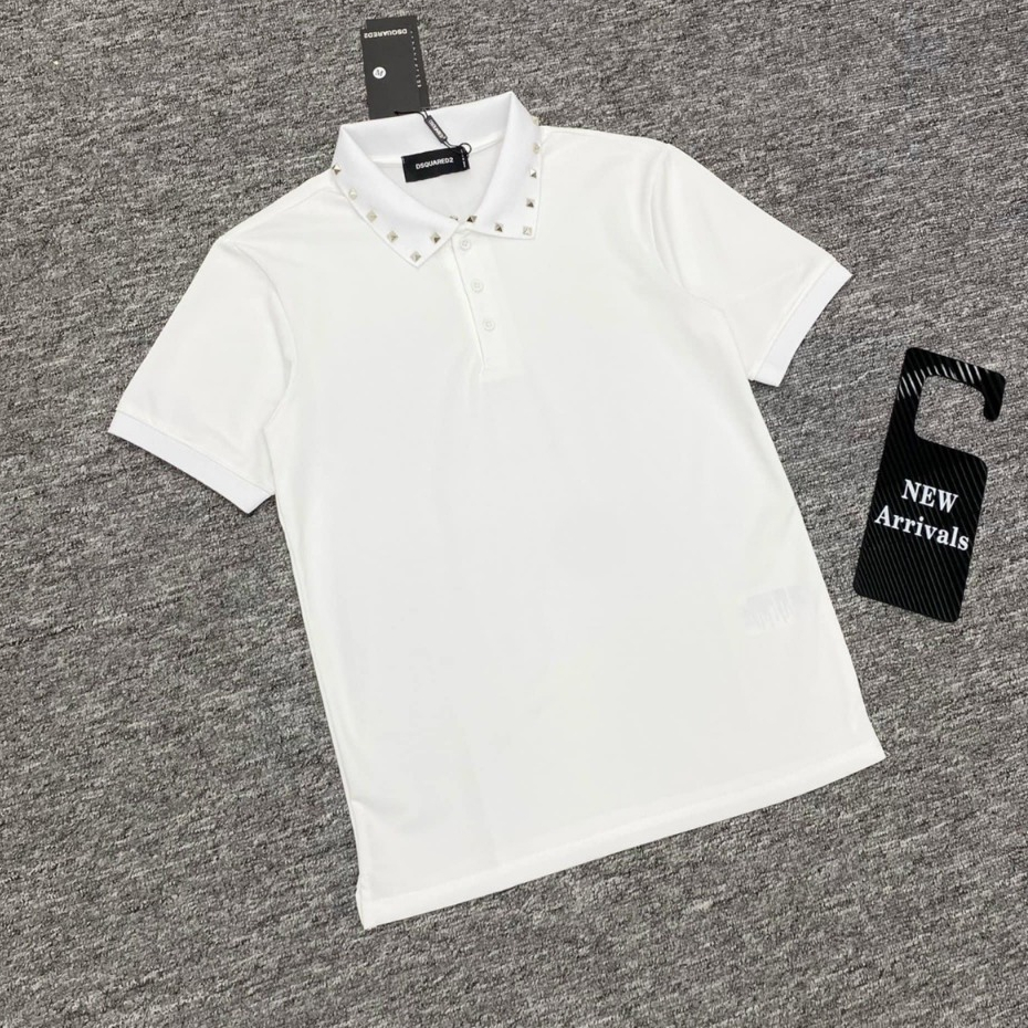 Áo Polo Đính Đá Chất Liệu Cotton Co Giãn 4 Chiều - Áo Polo Phong Cách Boy Phố Hot Trend New 2024