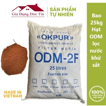 Bao 25kg Hạt ODM lọc nước khử sắt và các kim loại nặng. Lọc nước giếng khoan.