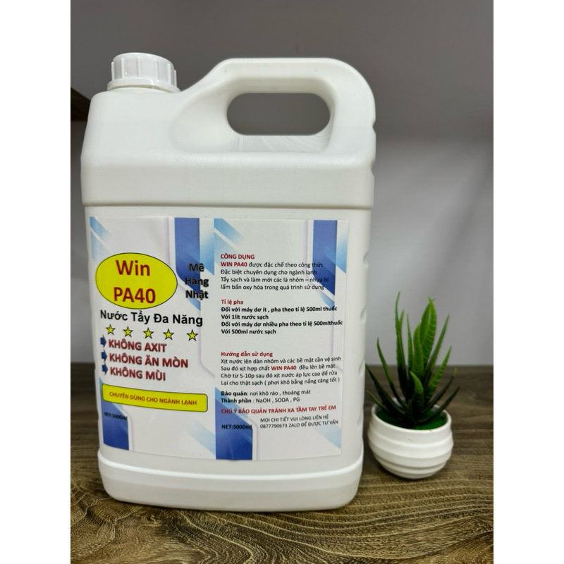 (Giá rẻ bất Ngờ ) Nước Tẩy Dàn Lạnh Win PA40 can 5l chuyên tẩy rửa phục hồi máy lạnh...