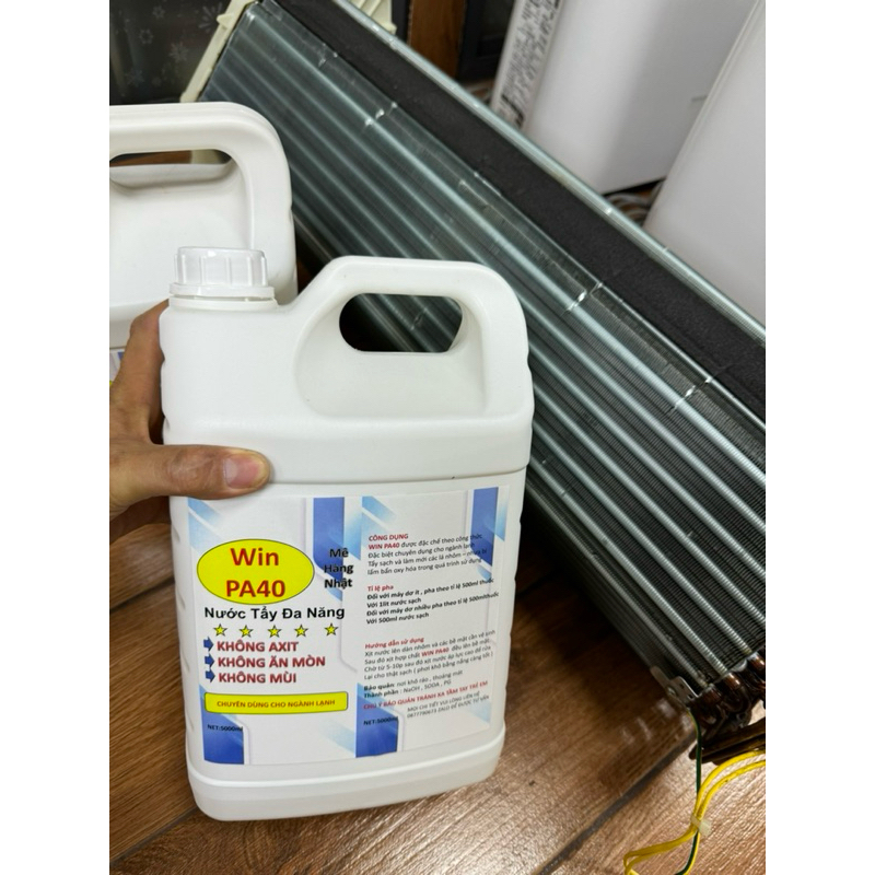 (Giá rẻ bất Ngờ ) Nước Tẩy Dàn Lạnh Win PA40 can 5l chuyên tẩy rửa phục hồi máy lạnh...