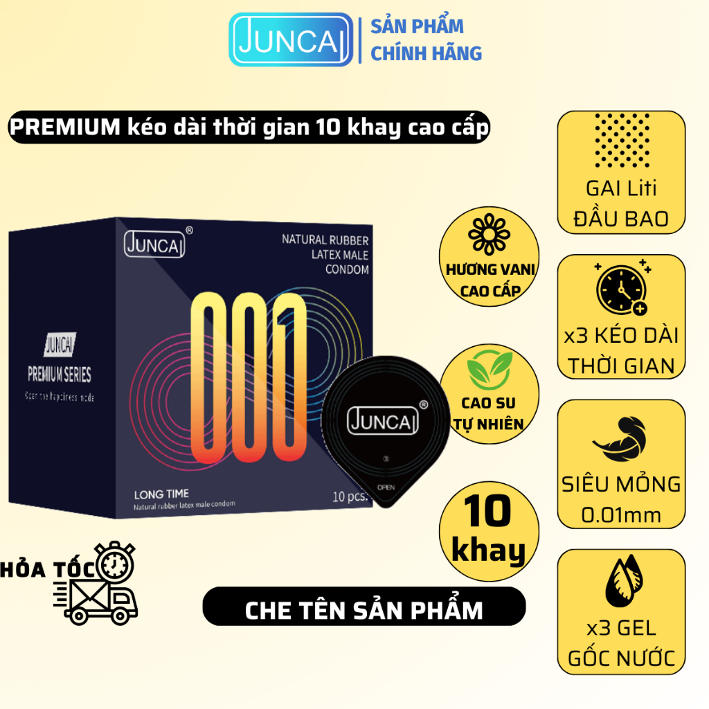 Bao cao su Juncai Longtime kéo dài thời gian gấp 3 lần bcs thường, gai ...