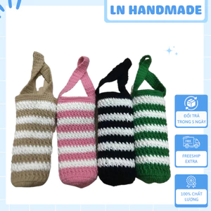 Túi len đựng Ly, Bình giữ nhiệt - Túi handmade - LN_Fashion - Móc len Handmade loại dày