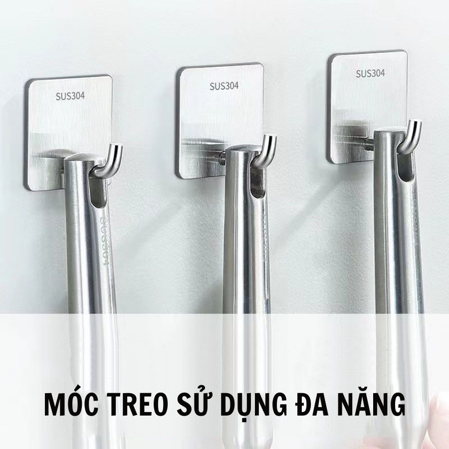(SET 5) Móc Treo Inox 304 Dán Tường Siêu Dính - Móc L dán tường