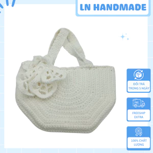 Túi Xách Thời Trang Len , Túi Xách Nữ Vòng Cung Xinh Xắn Dễ Thương