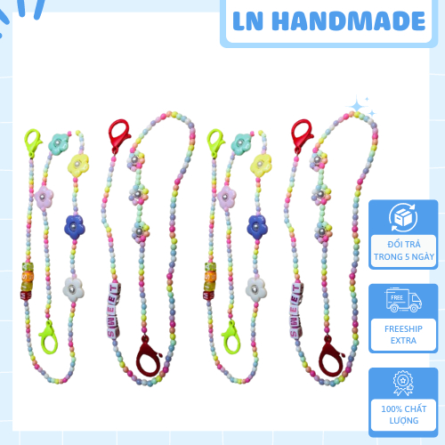 Dây Đeo Khẩu Trang - Dây Đeo Khẩu Trang Cho Bé Hạt Acrylic Phong Cách Hàn Quốc Cute