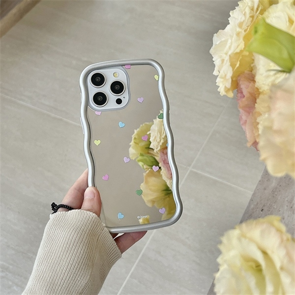 Óp lưng gợn sóng bạc họa tiết nhiều tim màu dành cho điện thoại ...