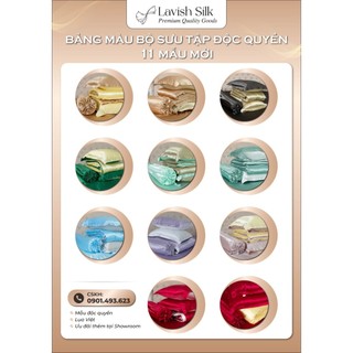 (New)Trọn Bộ Chăn Ga Gối Lụa LS Lavish Silk Cao Cấp Mát Lạnh Hàng Loại 1- Xanh Da Trời Mix Trắng