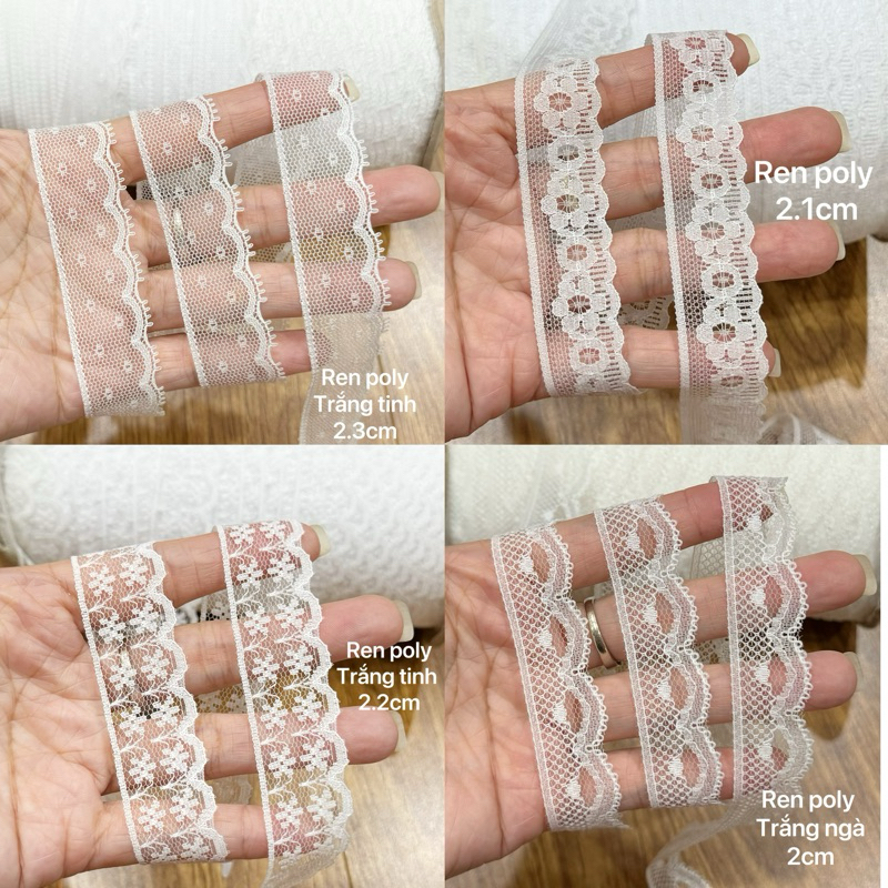 ren viền poly 2cm đến 2.3cm chata ren ko giãn | Shopee Việt Nam