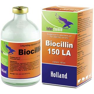 Interchemie BIOCILLIN 150 LA 100ml - thuốc hỗ trợ tiêu hoá, mất sữa, viêm hô hấp cho động vật