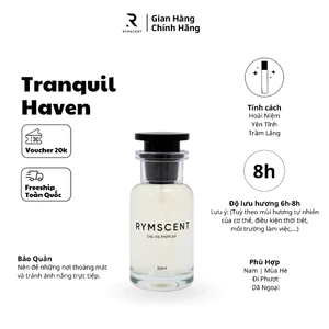 Nước hoa Nam RYMSCENT Tranquil Haven 50ml | Nhóm hương xạ hương, độ lưu hương từ 6h-8h | Dạng xịt.