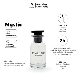 Nước hoa RYMSCENT Unisex Mystic 50ml | Nhóm hương phương đông, độ lưu hương từ 6h-8h | Dạng xịt.