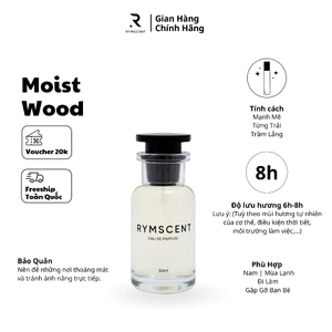 Nước hoa RYMSCENT Nam Moist wood 50ml | Nhóm hương gỗ, độ lưu hương từ 6h-8h | Dạng xịt.