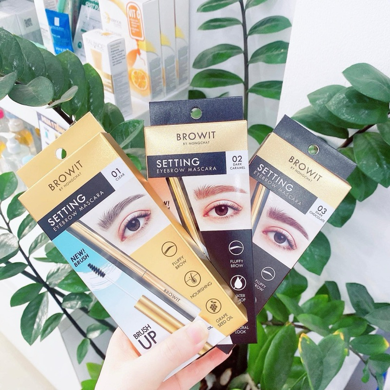 Mascara chuốt mày Nongchat tông nâu bền màu, không lem trôi