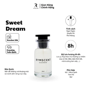 Nước hoa RYMSCENT Unisex Sweet Dream 50ml | Nhóm hương hoa, độ lưu hương từ 6h-8h | Dạng xịt.