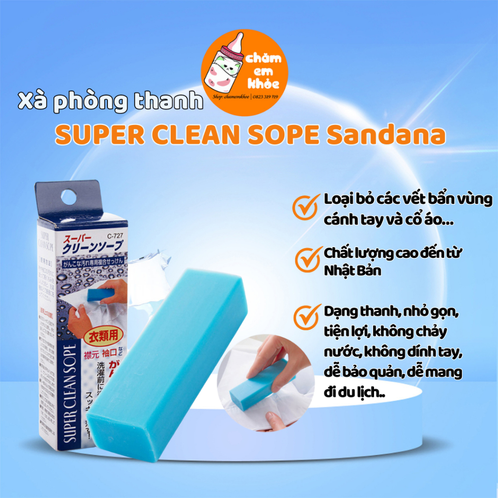 Xà phòng thanh giặt tay áo, cổ áo, ống tay SUPER CLEAN SOPE Sandana ...