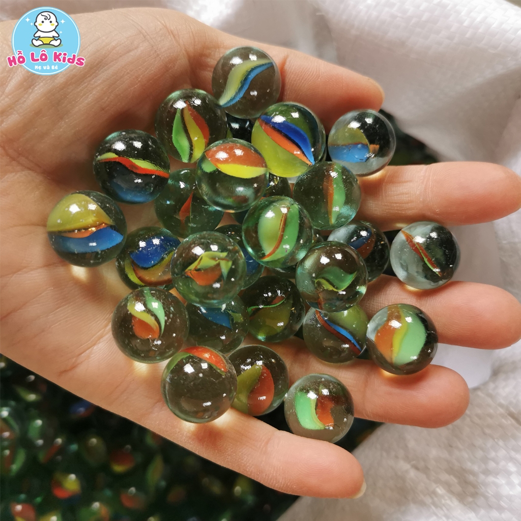 Set 2 Túi 20 viên bi ve thủy tinh các màu 16mm, bắn bi tuổi thơ Hồ Lô ...