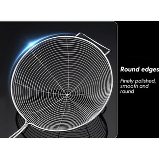 Vợt chiên inox 14cm-20cm vớt thức ăn cán inox có móc treo tiện lợi  đựng thức ăn chiên dạng lưới sáng bóng nhiều kích cỡ