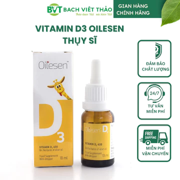 Vitamin D3 Oilesen Thụy Sĩ bổ sung vitamin D3 giúp phát triển chiều cao, xương, răng Cho Bé - Bách Việt Thảo