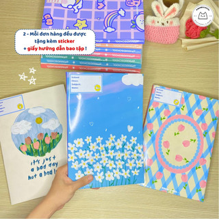 [LẺ] Giấy Bao Tập, Bao Vở, Bao Sách Hoạ Tiết Hoa Lá Xinh Xắn Giấy Bóng Dày Chất Lượng | Thiết kế bởi Pinandschool
