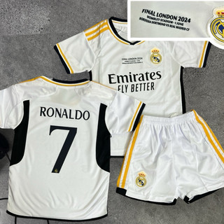 Bộ Quần Áo Bóng Đá Trẻ Em CLB Real Madrid in Sẵn Tên Số Cầu Thủ