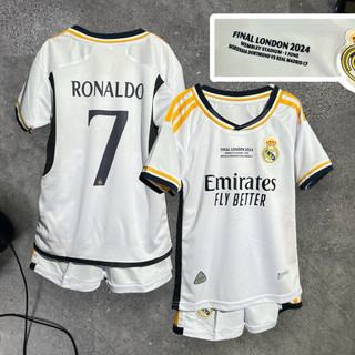 Bộ Quần Áo Bóng Đá Trẻ Em CLB Real Madrid in Sẵn Tên Số Cầu Thủ