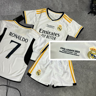 Bộ Quần Áo Bóng Đá Trẻ Em CLB Real Madrid in Sẵn Tên Số Cầu Thủ