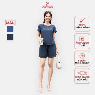 Đồ bộ nữ CARDINA chất liệu jean mềm thoáng mát kiểu dáng thời trang trẻ trung năng động 4BJN01