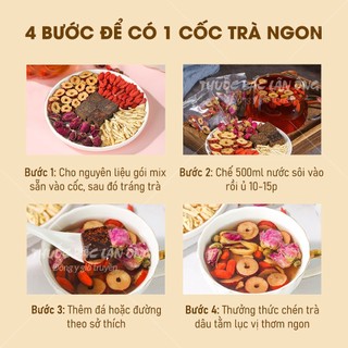 Trà gừng đường nâu 5-10 set mix sẵn, trà thảo mộc hỗ trợ giảm đau bụng dâu, giữ ấm cơ thể - Lãn Ông