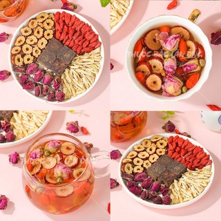 Trà gừng đường nâu 5-10 set mix sẵn, trà thảo mộc hỗ trợ giảm đau bụng dâu, giữ ấm cơ thể - Lãn Ông