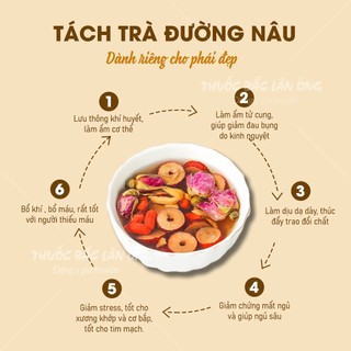 Trà gừng đường nâu 5-10 set mix sẵn, trà thảo mộc hỗ trợ giảm đau bụng dâu, giữ ấm cơ thể - Lãn Ông