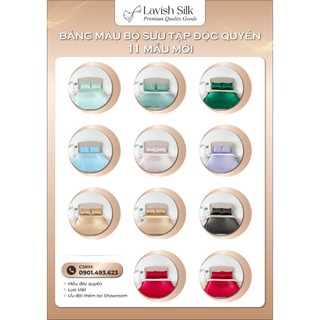 (New)Trọn Bộ Chăn Ga Gối Lụa LS Lavish Silk Cao Cấp Mát Lạnh Hàng Loại 1- Xanh Lá Mix Vàng Kem