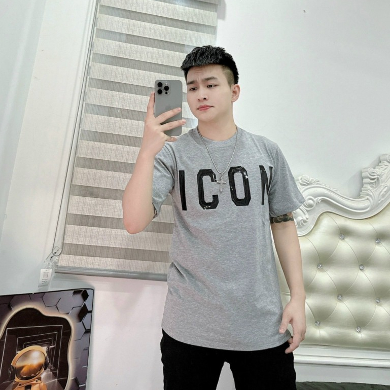 Áo Phông Icon In Chữ Bóng Chất Liệu Cotton 2 Chiều Thoáng Mát - Áo Phông Nam Nữ Phong Cách Hot Trend