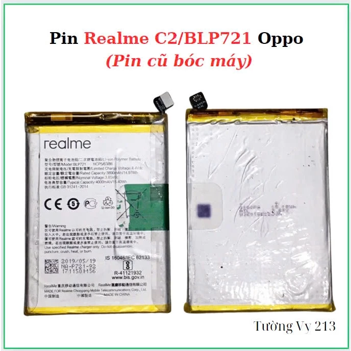 Pin Realme C2/BLP721 Oppo (Pin cũ bóc máy)