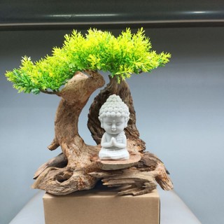 Gỗ lũa bonsai tán tùng dành cho bể cá cảnh, bể thủy sinh.Mẫu Tôn Ngộ Không , Tượng Phật ngồi thiền.