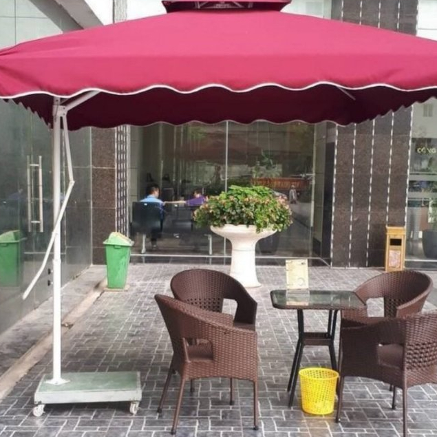 Ô Lệch Tâm 4 Nan 2,5x2,5m Che Ngoài Trời Cao Cấp, Nhập Khẩu Chính Hãng có in Logo thương hiệu bảo hành 6 tháng