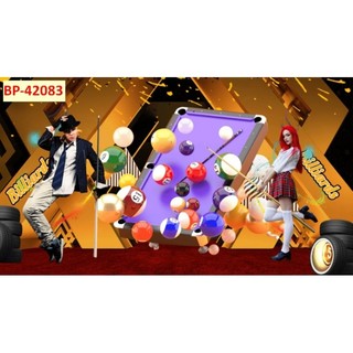 Tranh trang trí quán bi-a, quán billiards, club bida tranh 3D dán tường in trên chất liệu vải lụa(shop tặng kèm keo dán)