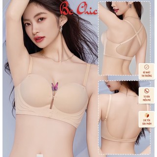 Áo lót nữ cài trước đệm 3cm - Áo ngực su đúc hở lưng mềm mịn đệm bàn tay gom nâng ngực đầy đặn A 722 BC_CHIC LINGERIE