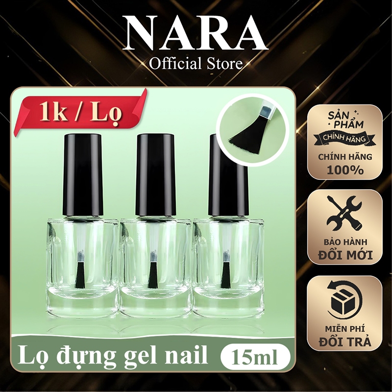 Lọ không 15ml - Chai chiết sơn gel - Chai rỗng thủy tinh nhỏ sẵn cọ ...