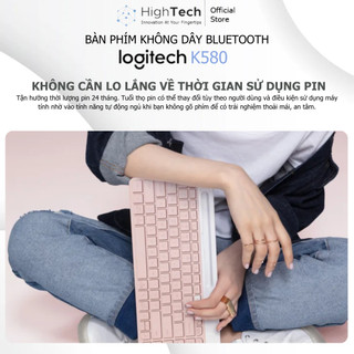 Bàn phím không dây Bluetooth Logitech K580 - Kết nối đa thiết bị, mảnh gọn, PC/ iPad