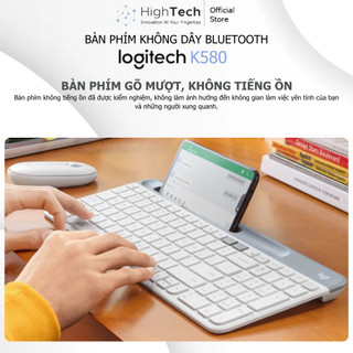 Bàn phím không dây Bluetooth Logitech K580 - Kết nối đa thiết bị, mảnh gọn, PC/ iPad