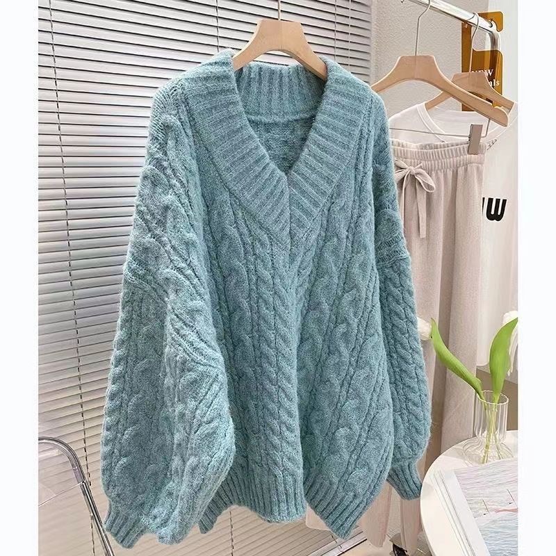 Áo len nữ cổ V tay bồng dáng dài basic nhiều màu form rộng hottrend Hàn Quốc (CÓ BIG SIZE) MT33 SP55