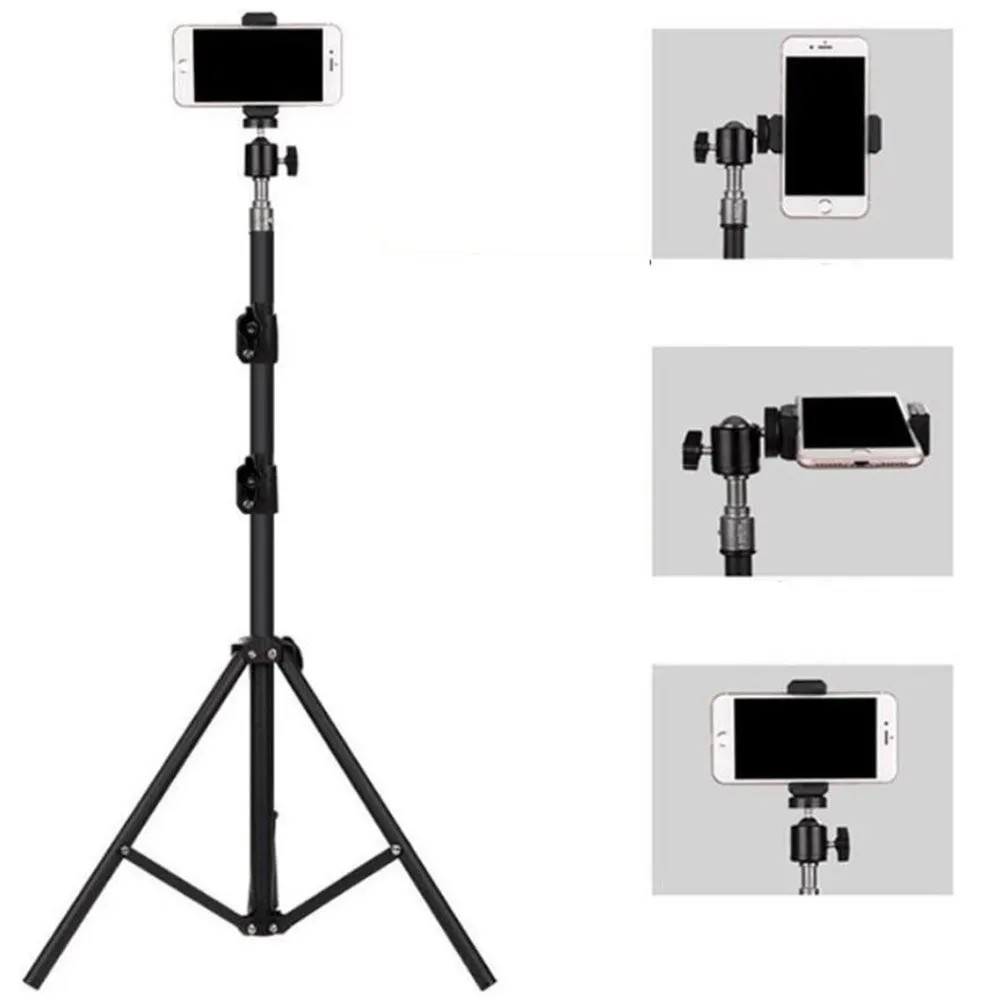 Giá đỡ điện thoại Tripod chụp ảnh 3 chân cao 2m hợp kim nhôm quay video, live stream có remote xoay 360 độ xếp gọn