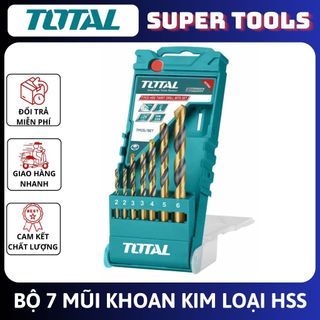 TOTAL Bộ 7 mũi khoan kim loại HSS TACSD0075